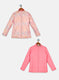 Girls Pink Printed Jacket