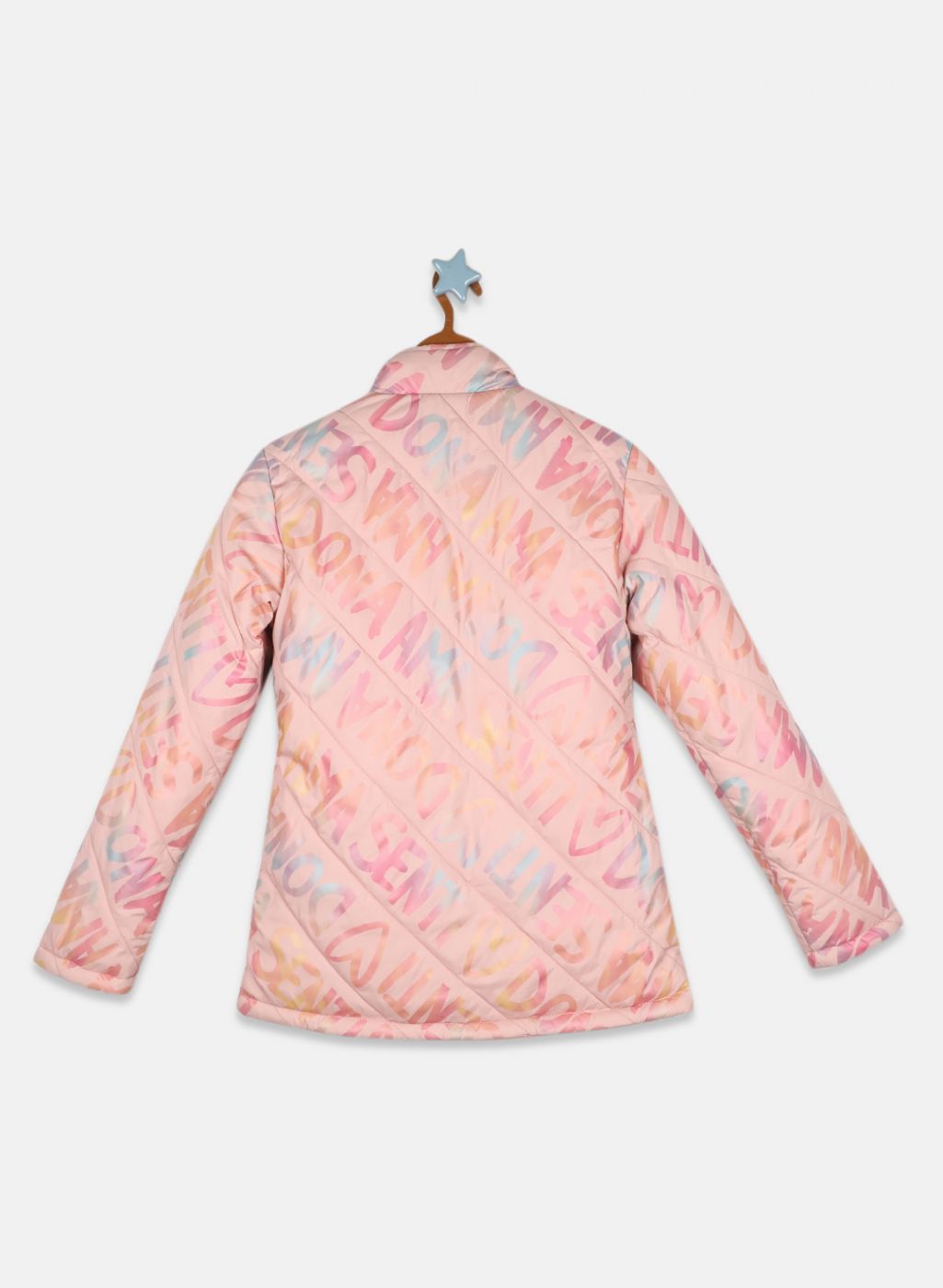 Girls Pink Printed Jacket