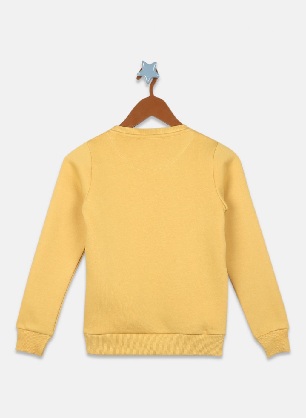 Girls Mustard Printed Sweatshirt