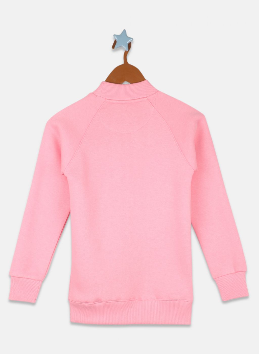 Girls Coral Pink Printed Sweatshirt