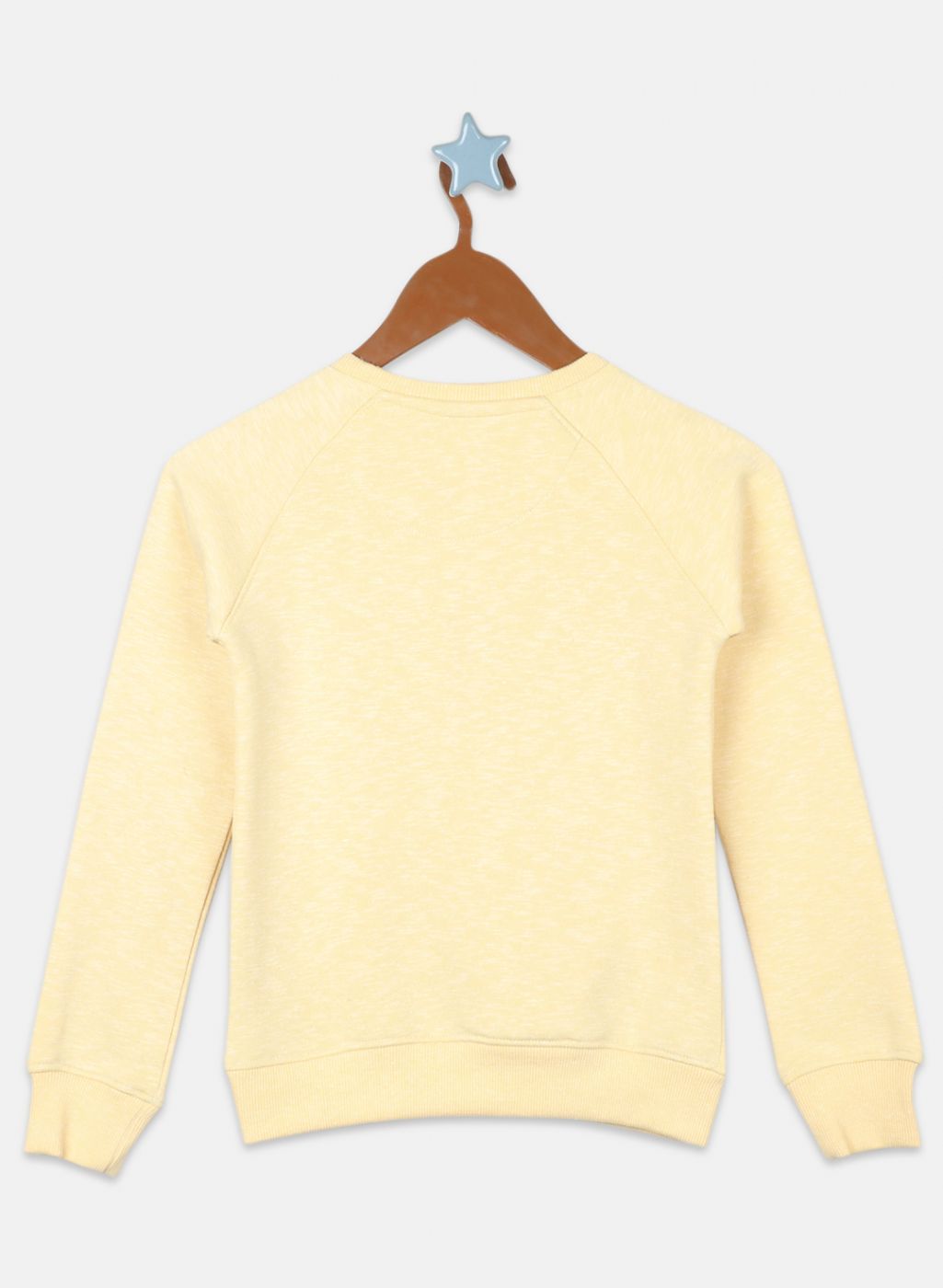 Girls Yellow Printed Sweatshirt
