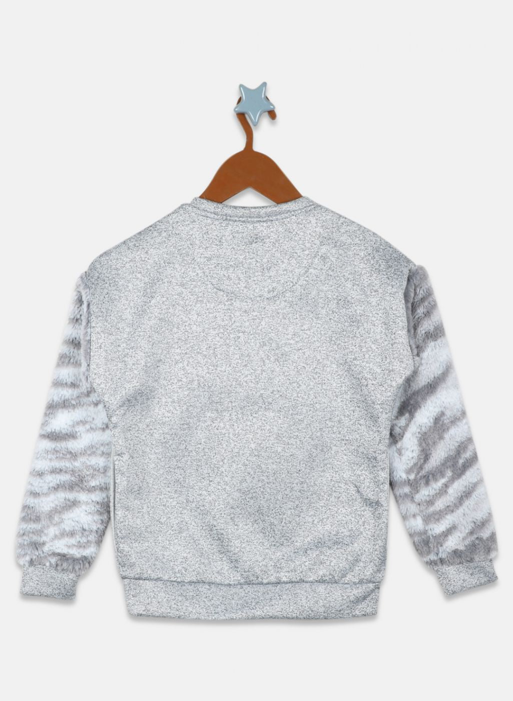 Girls Grey Printed Sweatshirt