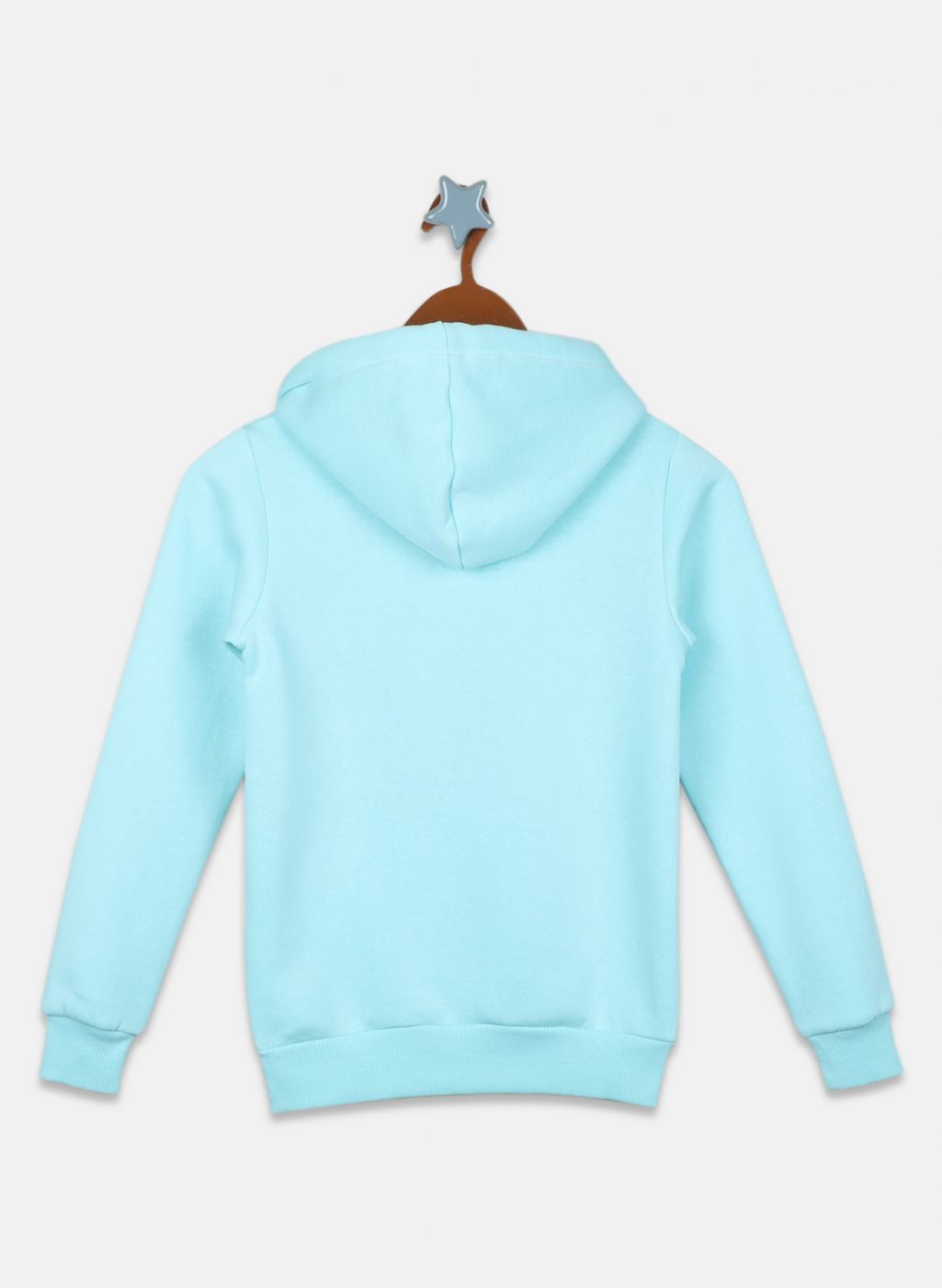 Girls Aqua Blue Printed Sweatshirt