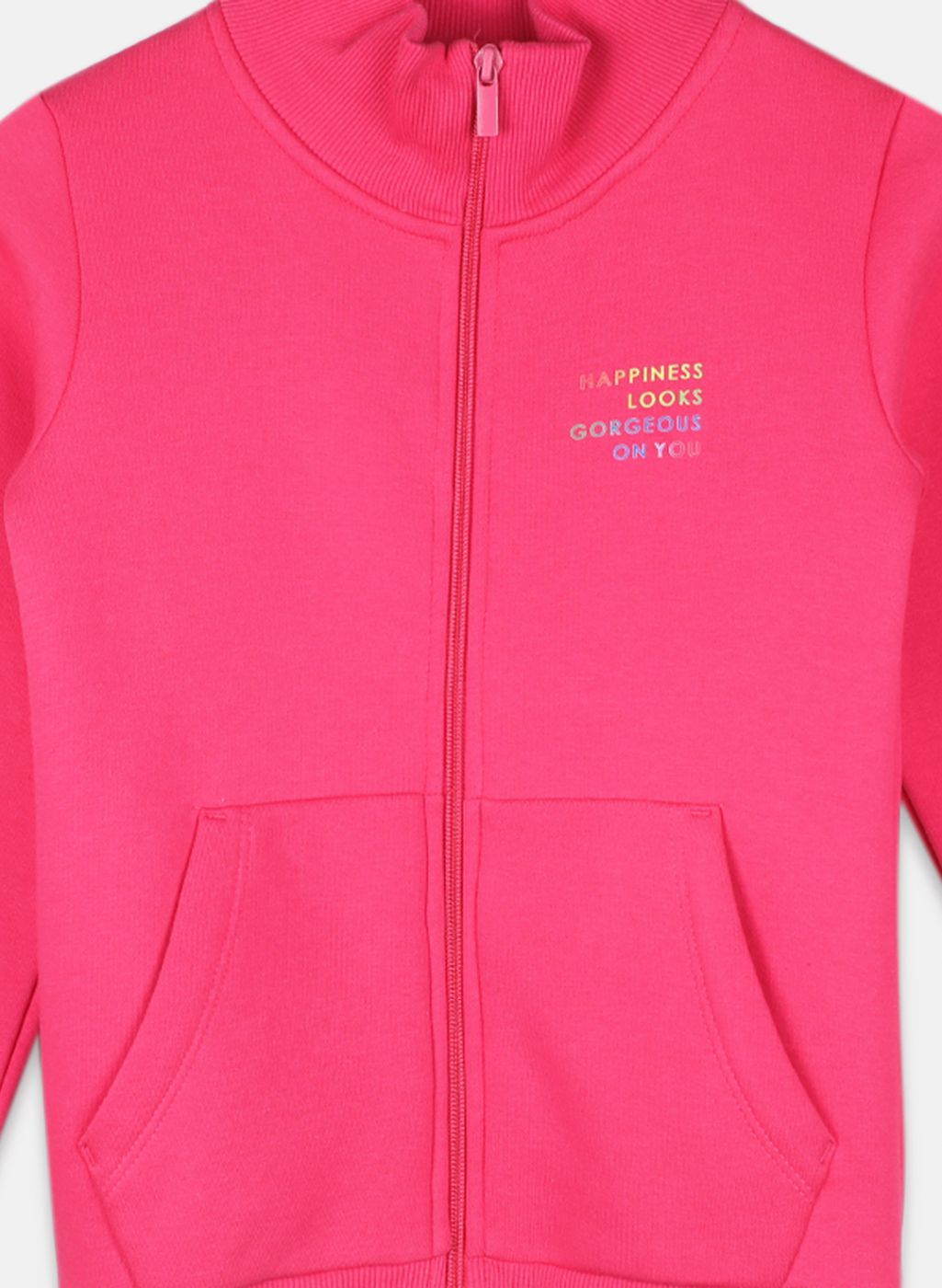 Girls Pink Solid Sweatshirt