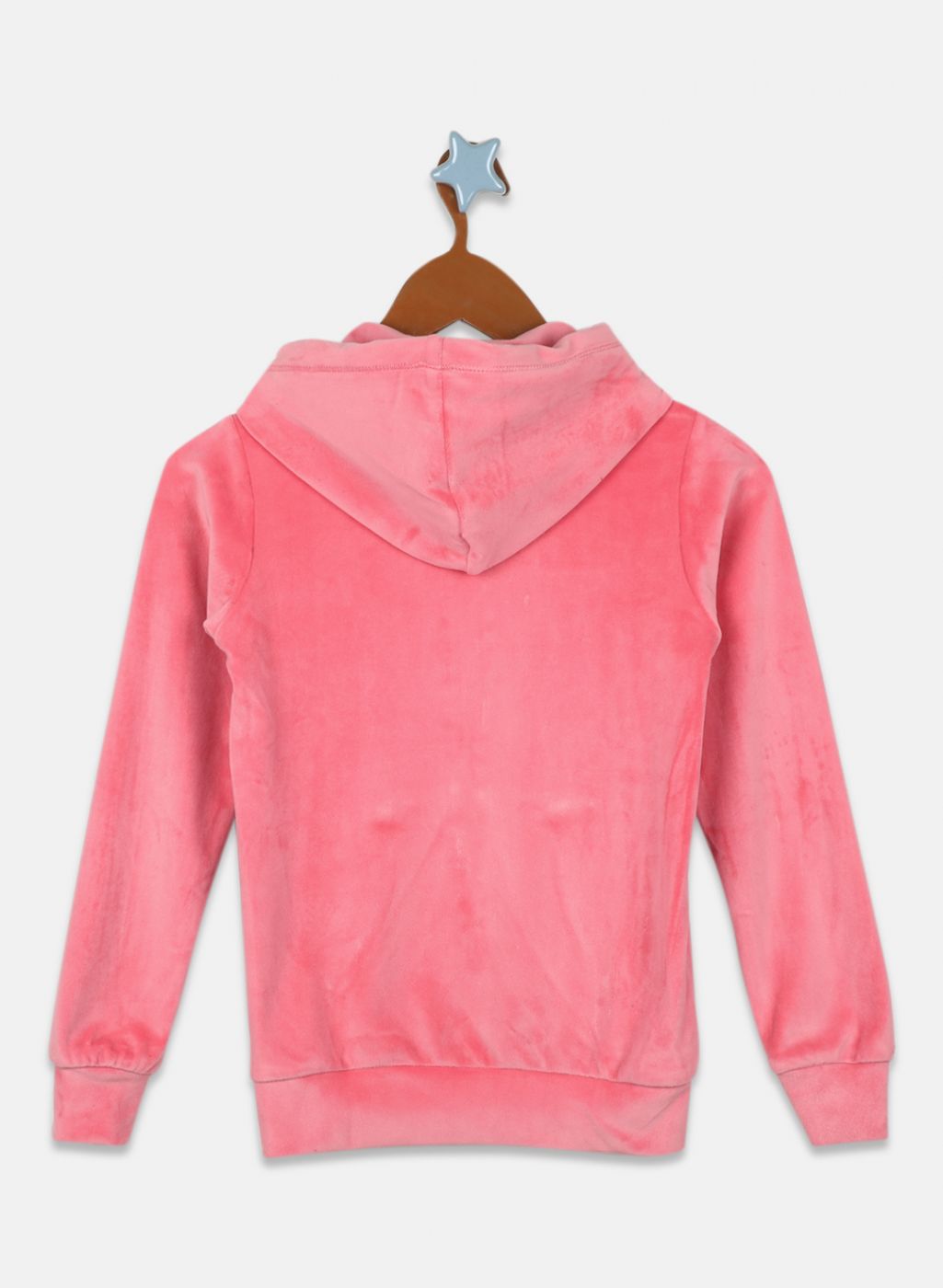 Girls Peach Solid Sweatshirt