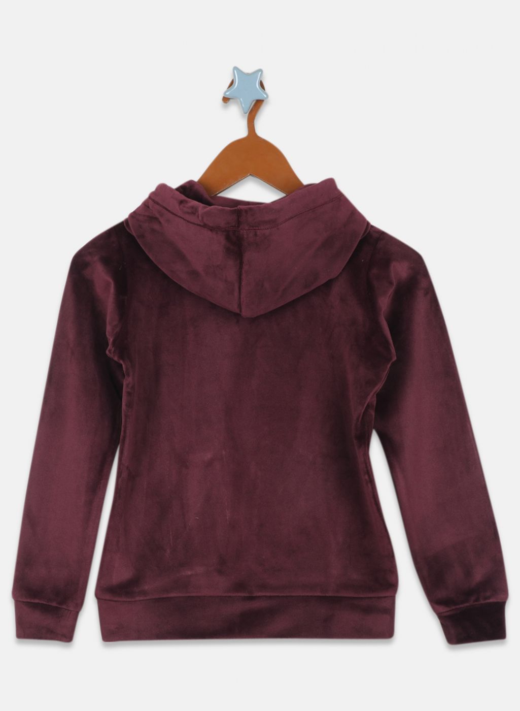 Girls Burgundy Solid Sweatshirt