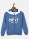 Girls Blue Printed Sweatshirt