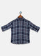 Boys Navy Blue Check Shirt