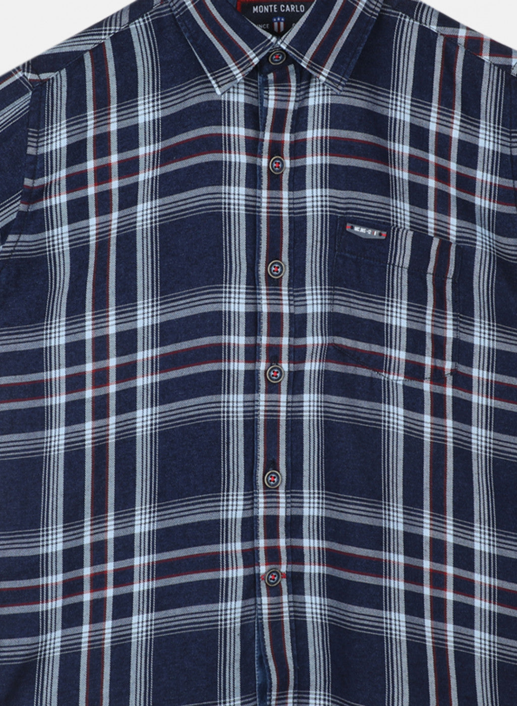 Boys Navy Blue Check Shirt