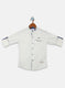 Boys Beige Printed Shirt