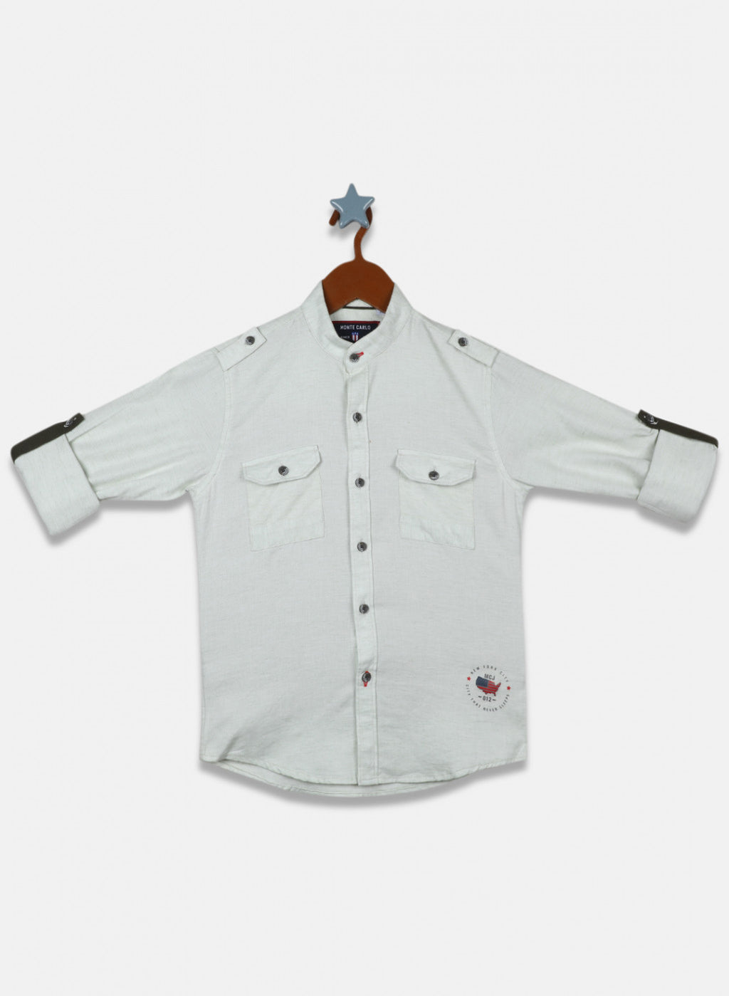 Boys Green Solid Shirt