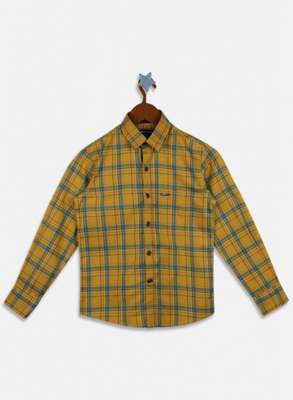 Boys Mustard Check Shirt