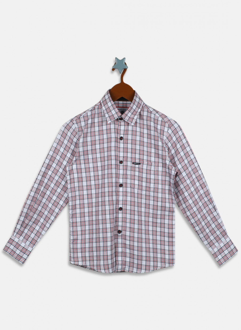 Boys White Check Shirt