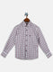 Boys White Check Shirt