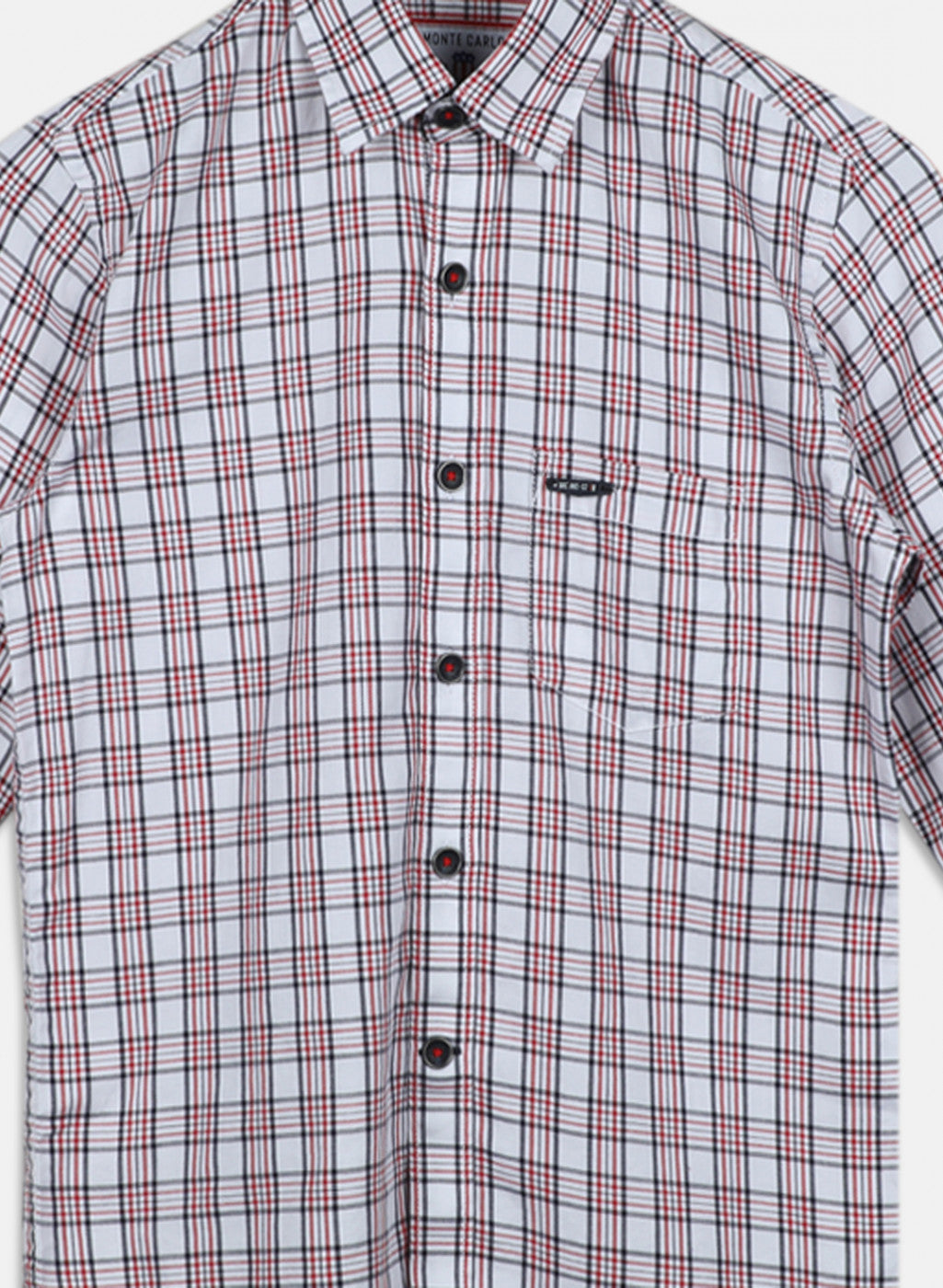 Boys White Check Shirt