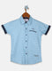 Boys Blue Printed Shirt
