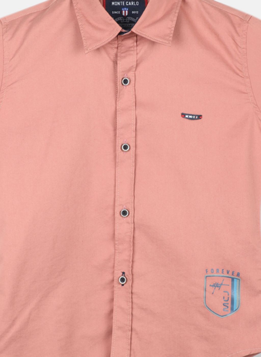 Boys Peach Solid Shirt