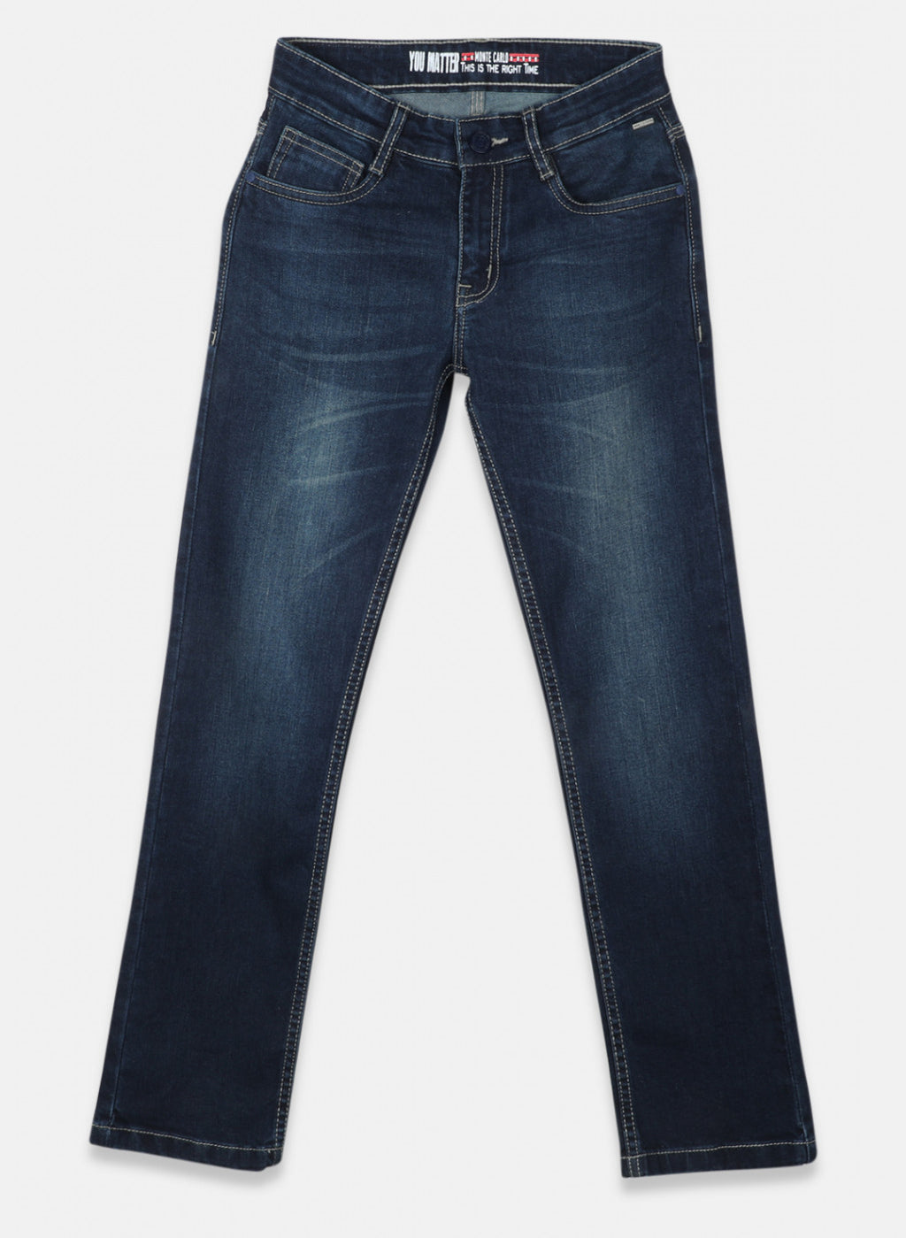 Boys Navy Blue Regular Fit Denim
