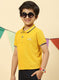 Boys Mustard Printed T-Shirt