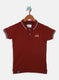 Boys Maroon Printed T-Shirt