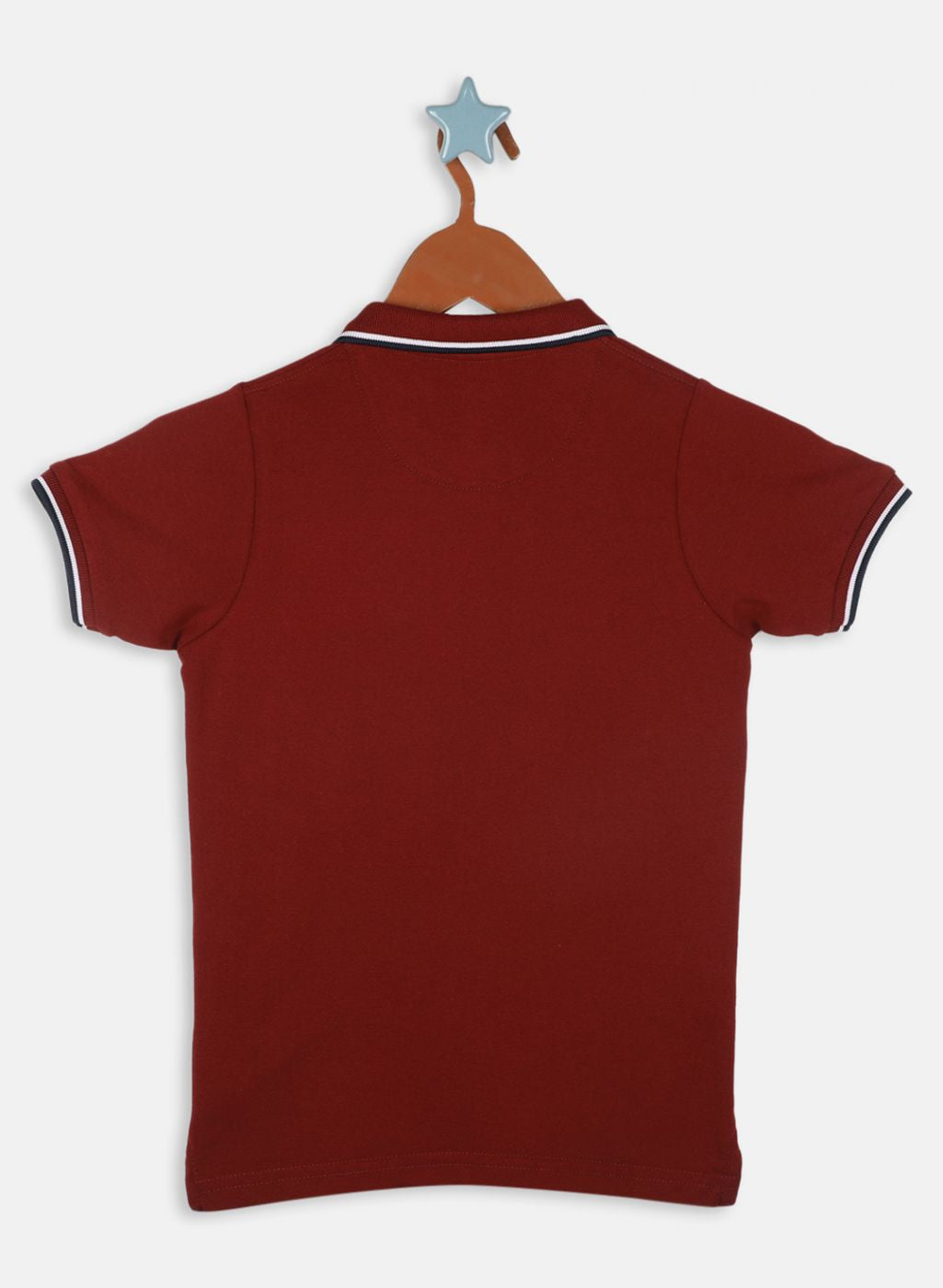 Boys Maroon Printed T-Shirt