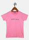 Boys Pink Printed T-Shirt