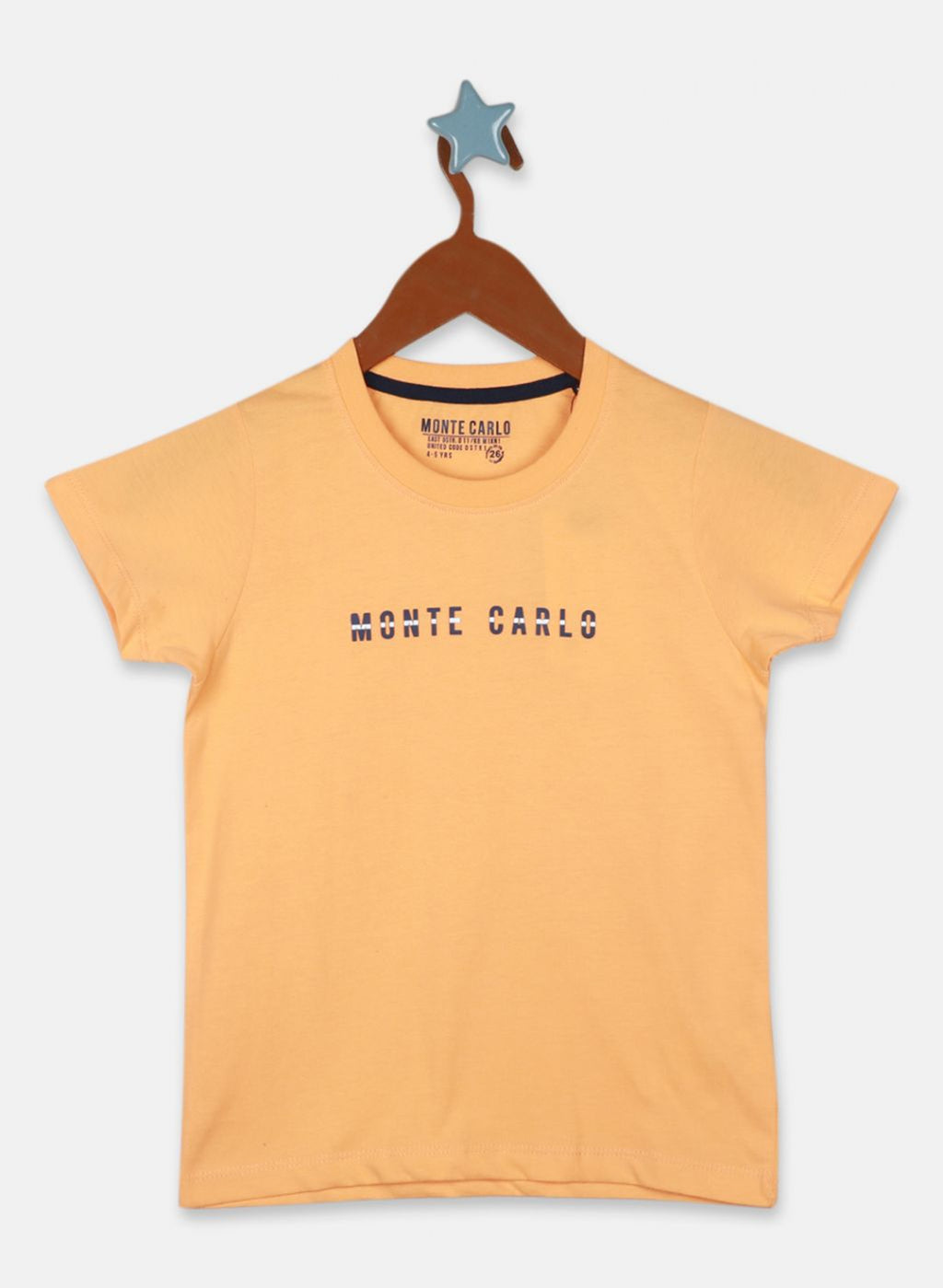 Boys Peach Printed T-Shirt