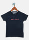 Boys Navy Blue Printed T-Shirt