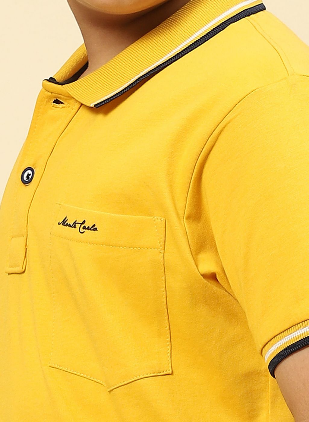 Boys Mustard Printed T-Shirt