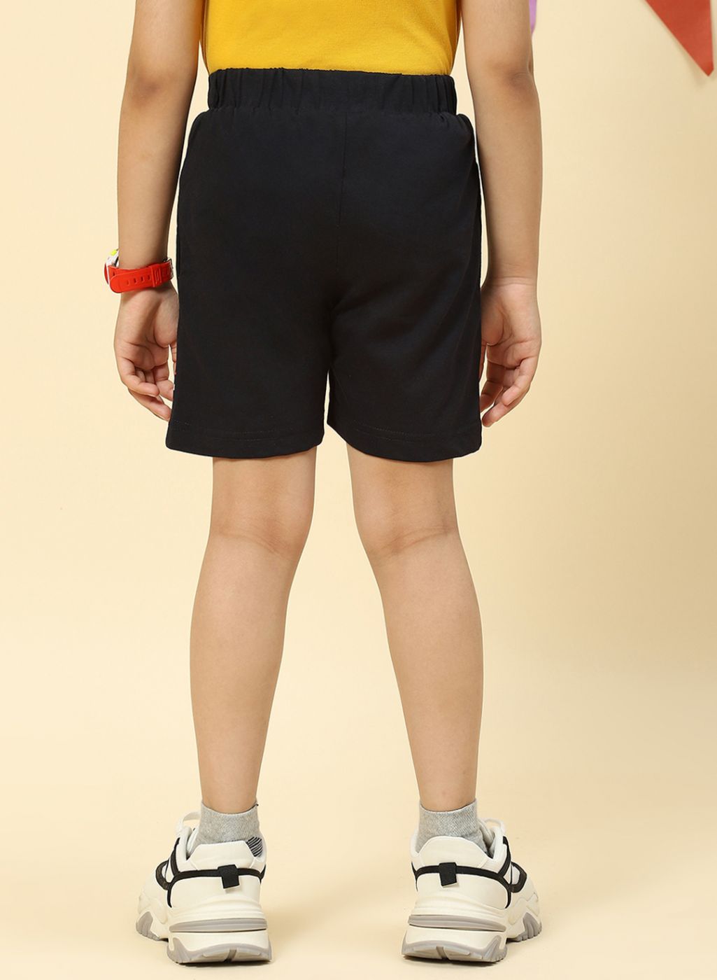 Boys NAvy Blue Printed Bermuda