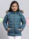 Girls Teal Blue Plain Jacket