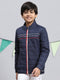 Boys Navy Blue Solid Jacket