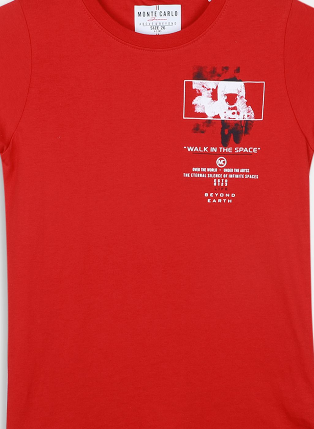 Boys Red Printed T-Shirt
