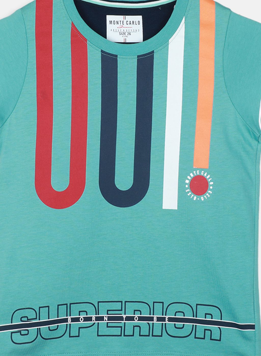 Boys Green Printed T-Shirt