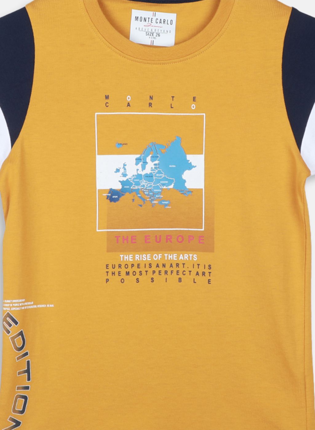 Boys Mustard Printed T-Shirt