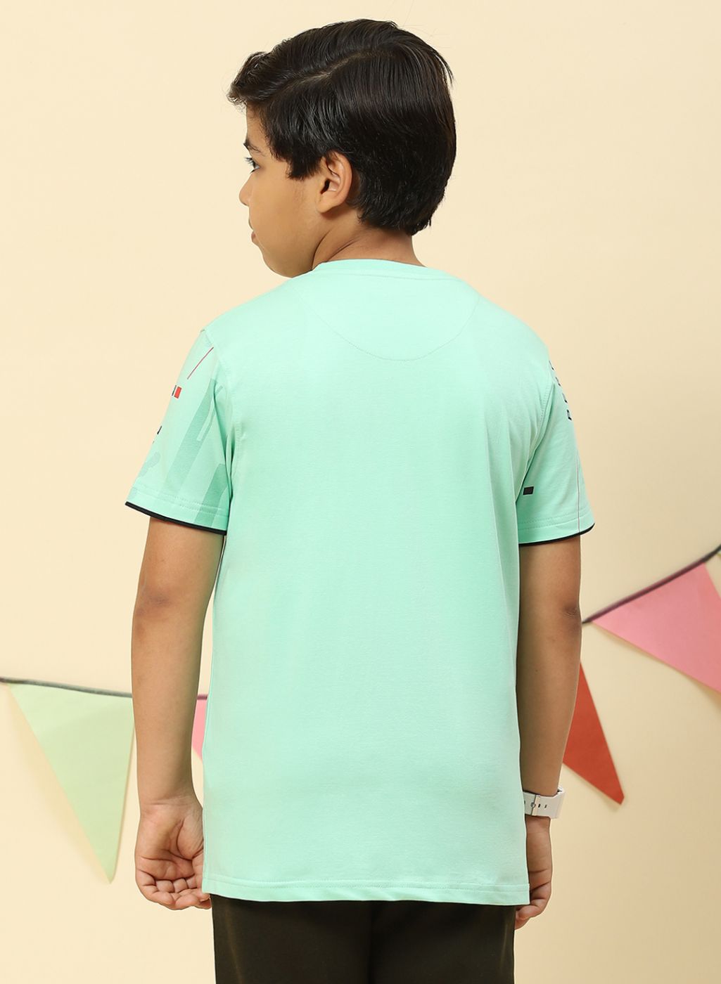 Boys Green Printed T-Shirt