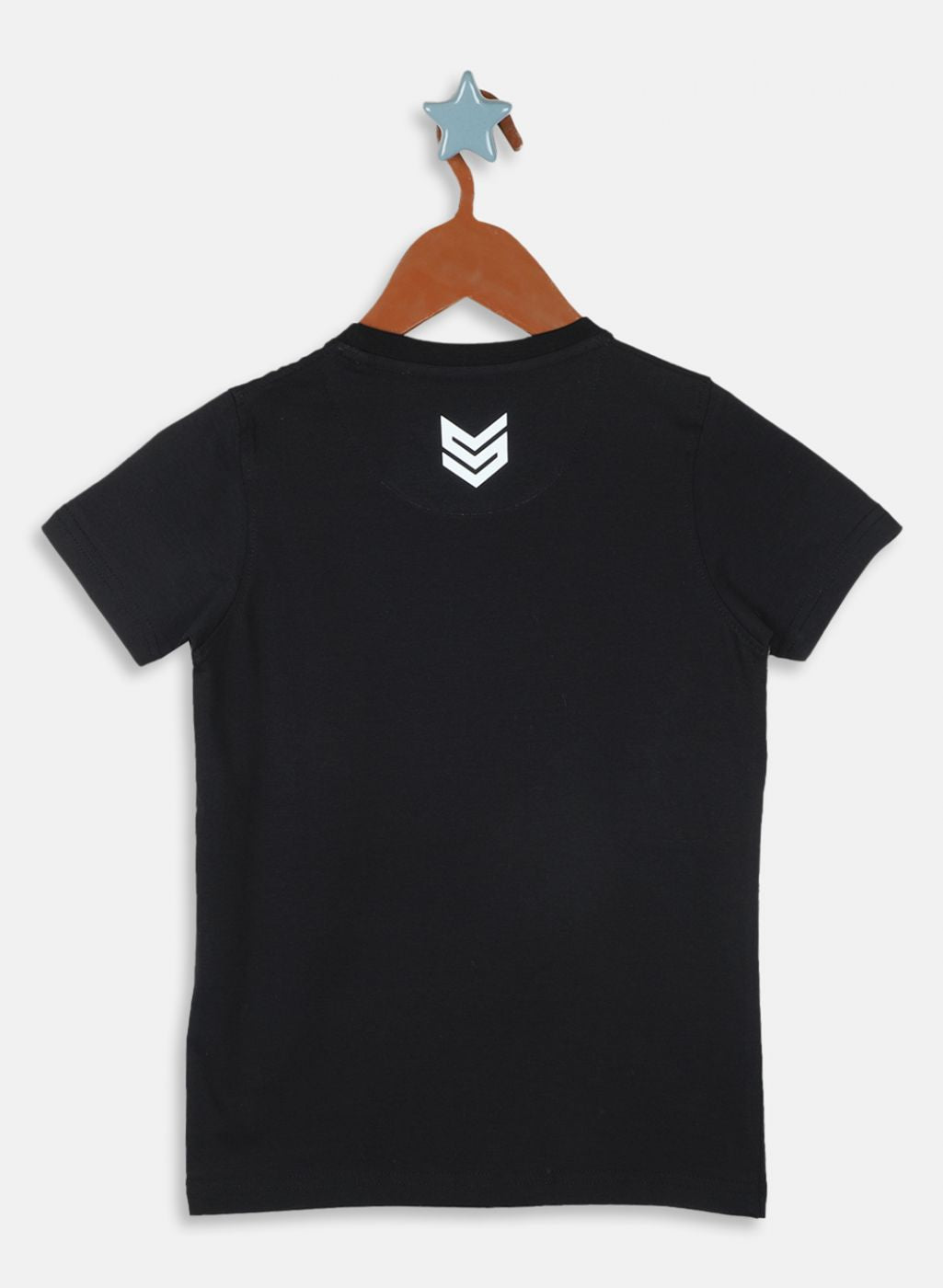 Boys Black Printed T-Shirt