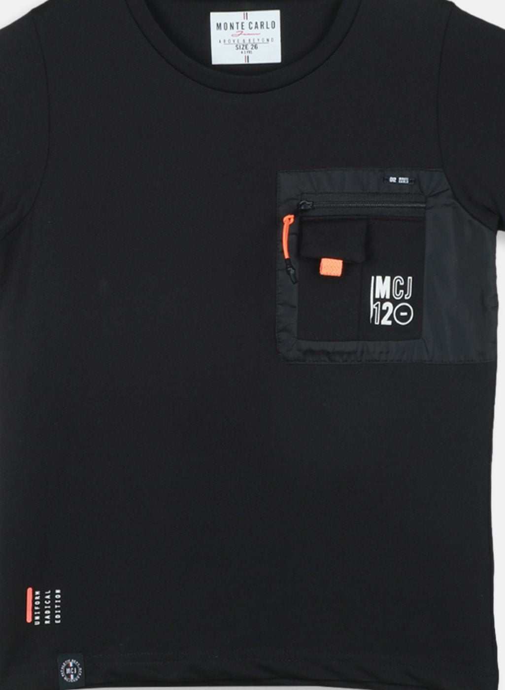 Boys Black Printed T-Shirt