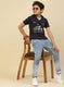 Boys Navy Blue Printed T-Shirt