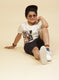 Boys White Printed T-Shirt