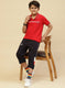 Boys Red Printed T-Shirt