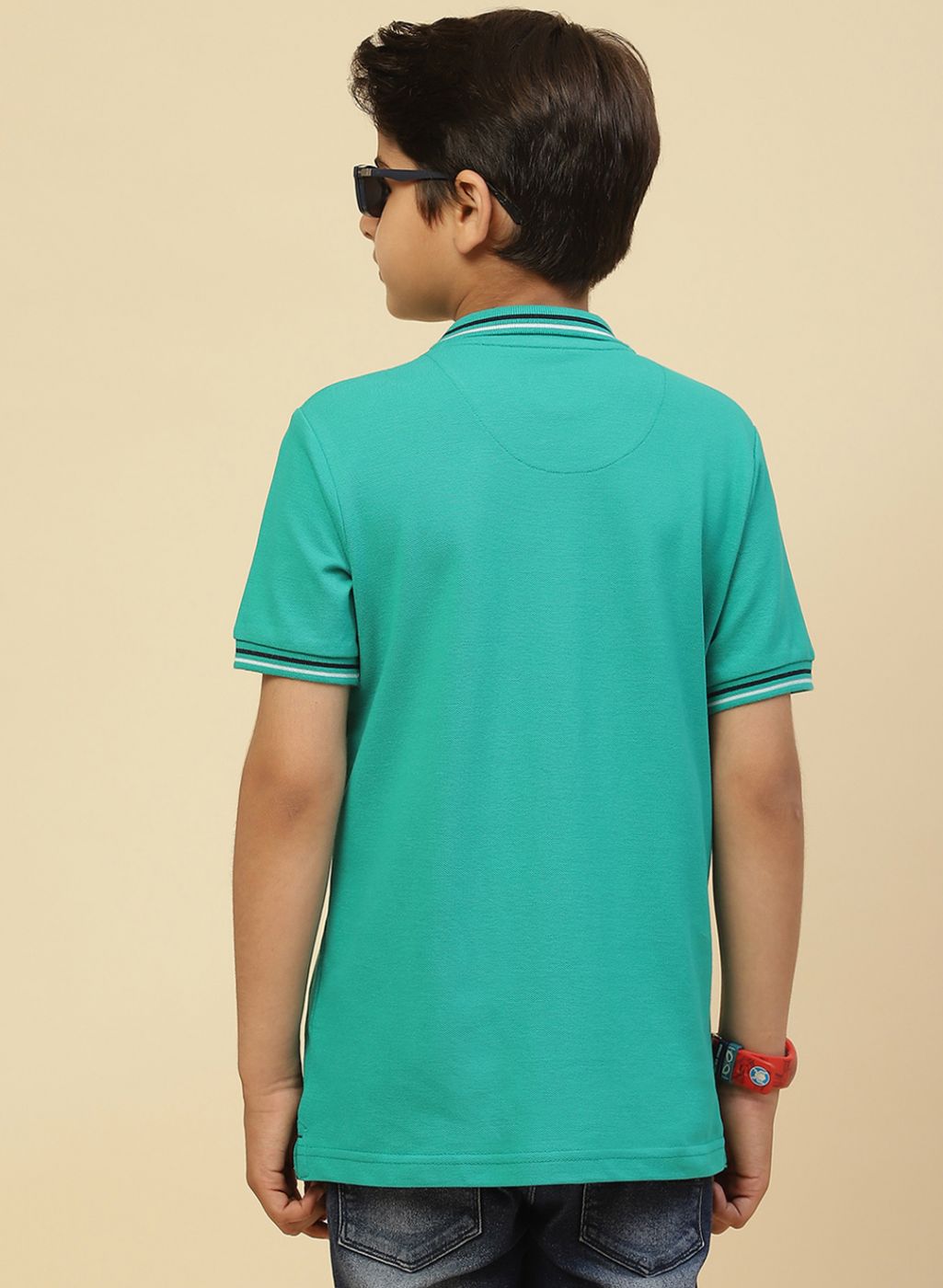 Boys Green Printed T-Shirt
