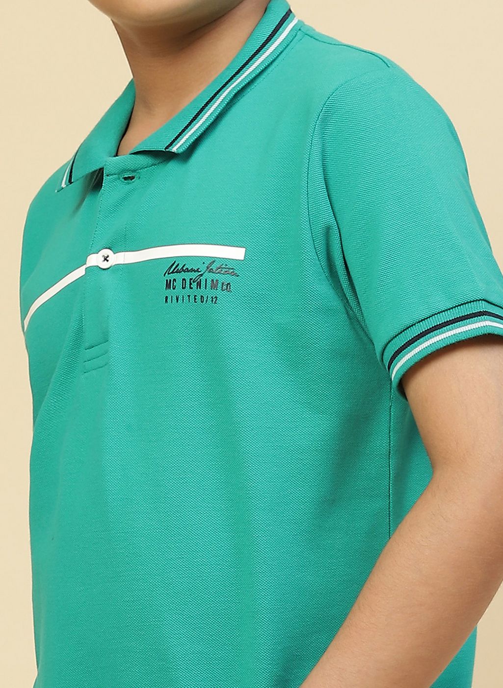 Boys Green Printed T-Shirt