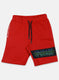 Boys Red Printed Bermuda