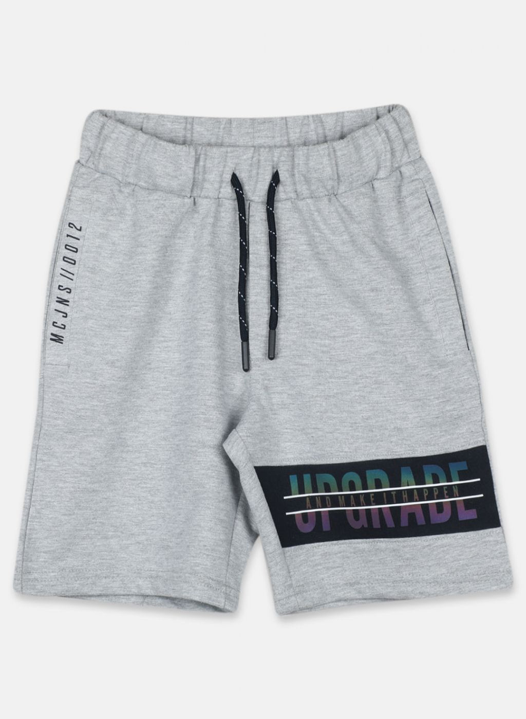 Boys Grey Printed Bermuda