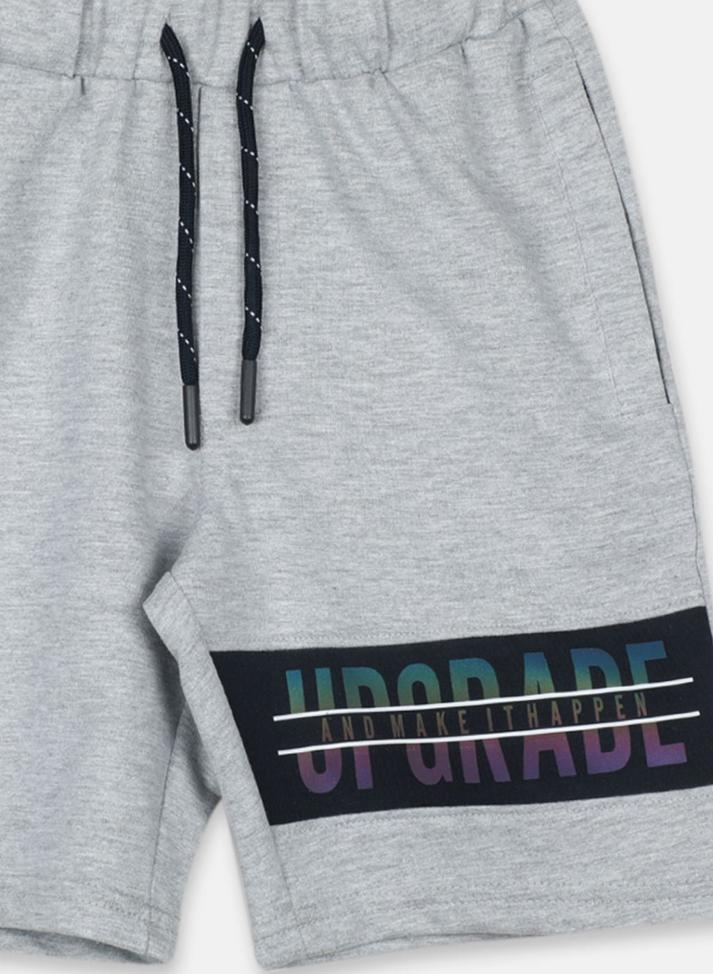 Boys Grey Printed Bermuda