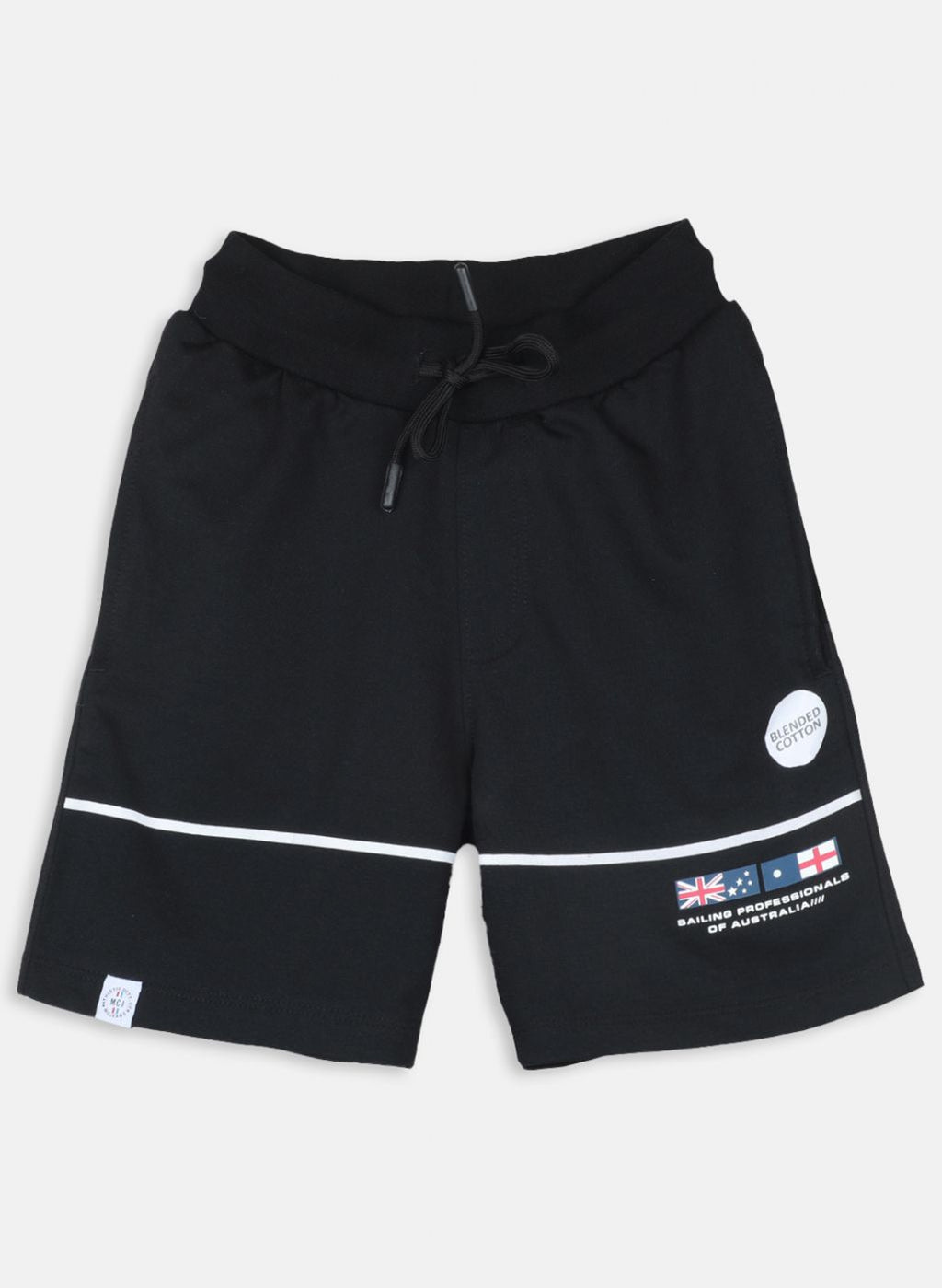 Boys Black Printed Bermuda
