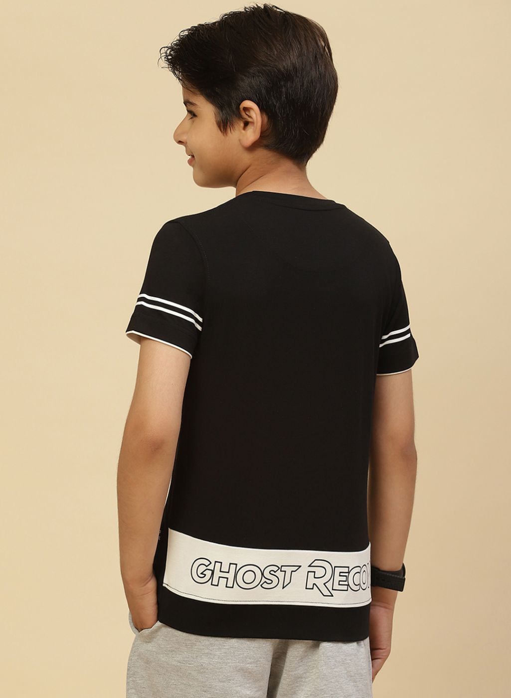 Boys Grey Printed Bermuda