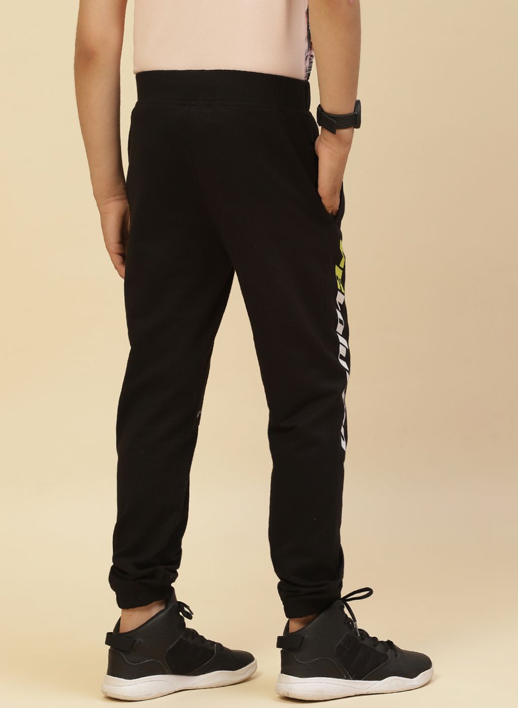 Boys Black Regular Fit Lower