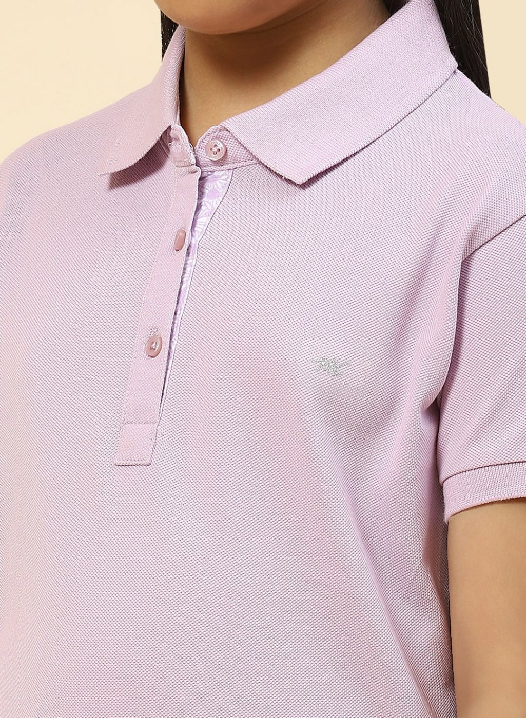 Girls Purple Plain T-Shirt